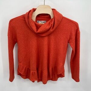 Maeve Anthropologie Women's Size Small Sweater Textured Turtleneck Orange